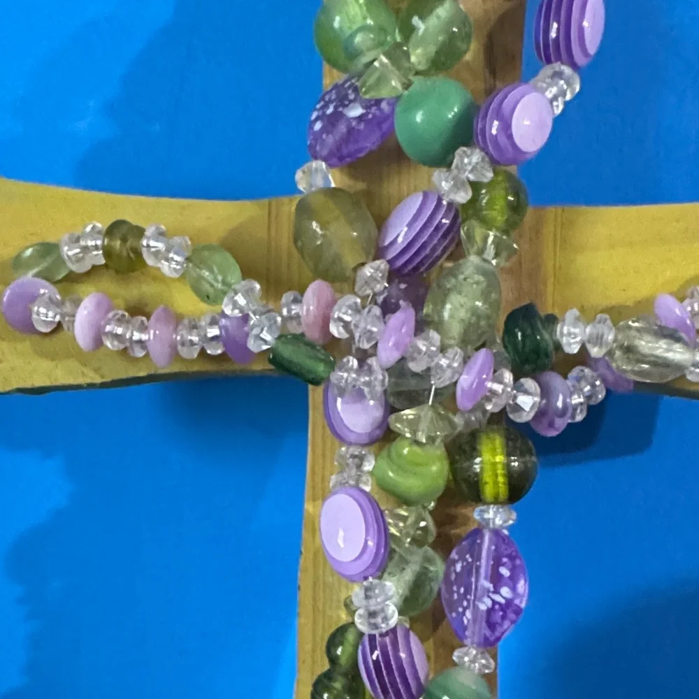 Beautiful handmade Beaded Cross Wall Decor